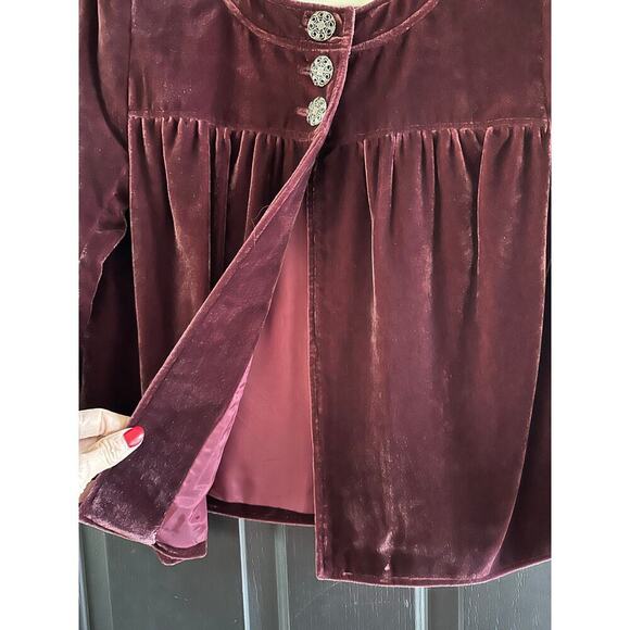 Style&Co Women's Eggplant Red Velvet Evening Jacket Blazer Size 4 - Picture 4 of 6